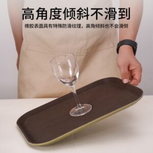 防滑托盘长方形PP托盘放茶杯酒店托盘塑料商用杯子托盘送餐圆托盘