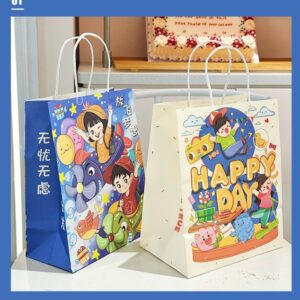 手提袋定制外卖打包袋服装圣诞中秋礼品袋礼物袋加印LOGO牛皮纸袋