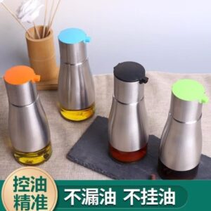 调味品瓶子 不锈钢玻璃 320ml (黑色，蓝色，绿色，橙色）