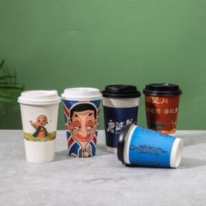双层纸杯定制 咖啡奶茶一次性杯子 定做logo加厚豆浆可乐中空纸杯 PE淋膜纸