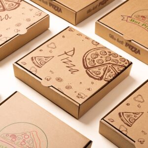 pizza纸盒定制6/8/9/10一次性外卖打包盒折叠牛皮纸包装盒披萨盒