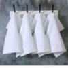 纯棉白色小方巾火锅店酒店幼儿园餐厅擦手巾小白毛巾四方抹布加厚