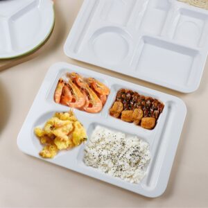 定制密胺多格快餐盘学校单位食堂专用快餐托盘仿瓷耐高温商用餐具