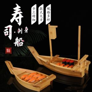 日韩料理风寿司竹船木船日式龙船韩料餐具竹木日本拼盘刺身寿司船
