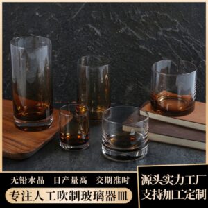 酒店酒吧水晶玻璃杯直身水杯透明啤酒杯牛奶果汁冷饮茶杯