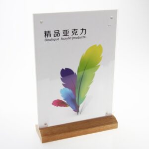 A6原木餐桌点餐牌酒水牌餐牌座咖啡餐厅亚克力台卡台牌菜牌菜单架