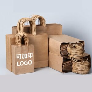 手提袋定制外卖打包袋服装圣诞中秋礼品袋礼物袋加印LOGO牛皮纸袋